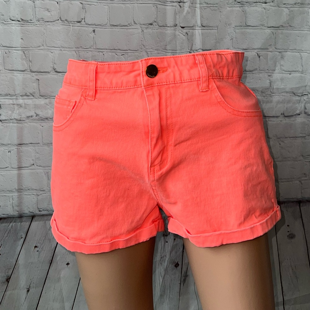refuge bright orange jean shorts size 10